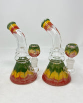 7 Inch Wigwag Design Beaker Base Water Pipe